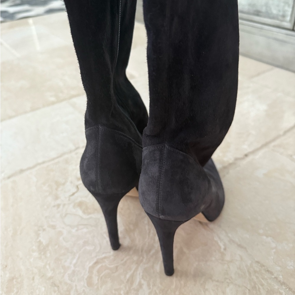 Sergio Rossi stiletto suede boots thigh high EUC - Picture 15 of 15